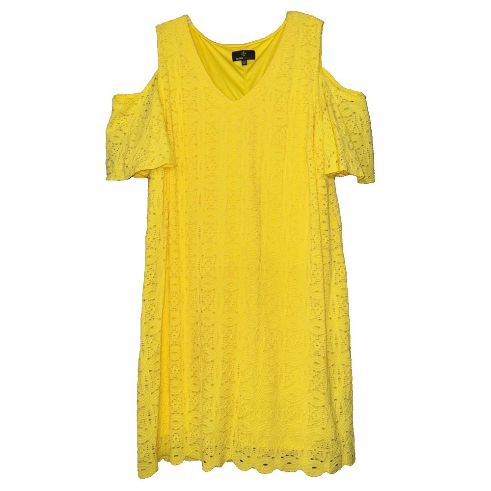 Ronnie Nicole Women 22W Cold Shoulder Dress Lace Overlay Cottage‎ Boho Summer